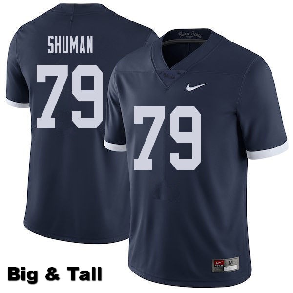 NCAA Nike Men's Penn State Nittany Lions Charlie Shuman #79 College Football Authentic Throwback Big & Tall Navy Stitched Jersey MNT1398ND